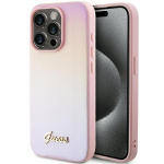 Guess GUHCP15LPSAIRSP Saffiano Iridescent Script Hardcase for iPhone 15 Pro 6.1" / pink