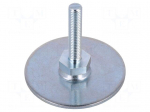 Foot of pin | Base dia: 60mm | M8 | steel | Plunger length: 40mm