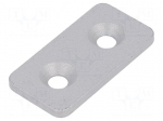 Flat bar | for profiles | W: 20mm | L: 40mm | steel | Colour: silver