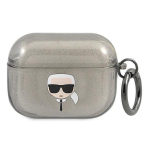 Karl Lagerfeld KLAPUKHGK AirPods Pro Cover Glitter Karl`s Head / black