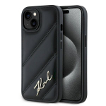 Karl Lagerfeld KLHCP15SPQDSMGK Diagonal Quilted Script Hardcase for iPhone 15/14/13 6.1" / black