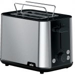 Braun Household Toaster PurShine HT 1510 BK (stainless steel/black, 900 watts, for 2 slices of toast)