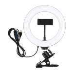 Puluz 20 cm Ring Light for Vlogging with Monitor Clip, Phone Holder, and Color Temperature Adjustment (Black)