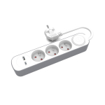 Kodukaubad // Pikendusjuhtmed // Przedłużacz 3-gniazdowy z włącznikiem i gniazdami usb-a i usb-c