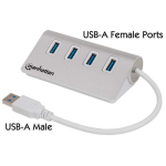 MANHATTAN 4-pordiline USB 3.0 jaotur Alu Strom: USB