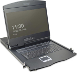DIGITUS 19" 1HE TFT konsool saksa klaviatuuriga 8-pordiline puuteplaadiga Black
