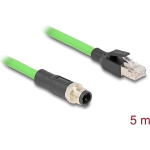 DELOCK M12 kaabel D-kodeeritud 4-kontaktiga pistik-st. kuni RJ45 pistik-st. PUR(TPU) 5m