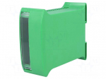 Enclosure: for DIN rail mounting | Y: 101mm | X: 45mm | Z: 120mm | green