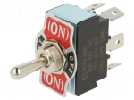 Switch: toggle | Pos: 3 | DPDT | (ON)-OFF-(ON) | 20A/12VDC | TB/TB2 | 50m&Omega;