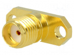 Socket | SMA | female | straight | 50&Omega; | soldering | teflon | gold-plated
