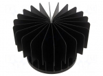 Heatsink: moulded | LED | black | H: 70mm | 1.35K/W | aluminium | anodized