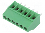 PCB terminal block | angled 90&deg; | 2.54mm | ways: 6 | on PCBs | terminal