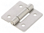 Hinge | Width: 30mm | stainless steel | H: 30mm | Holes pitch: 18/18mm