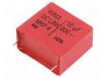 Capacitor: polypropylene | 10uF | 600V | ESR: 11m&Omega; | THT | &plusmn;10% | 19V/&mu;s