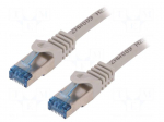 Patch cord | S/FTP | 6a | stranded | Cu | LSZH | grey | 5m | 26AWG