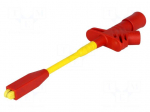 Clip-on probe | crocodile | 20A | red | Grip capac: max.10mm | 1000V