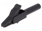 Crocodile clip | 15A | black | 4mm | Conform to: EN61010 300VCAT II