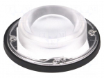 LED lens | round | Mat: silicone | transparent | Colour: black | &Oslash;: 90mm