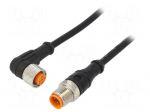 Connection lead | M12 | PIN: 3 | 5m | plug | 4A | LED | -25&divide;80&deg;C | IP67 | 30VDC