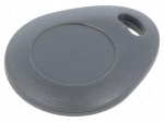 RFID pendant | Transponder: Mifare Classic | plastic | grey