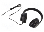 Headphones with microphone | black | Jack 3,5mm | 1.2m | 20&divide;20000Hz