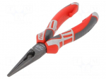 Pliers | half-rounded nose,elongated | 170mm | Cut: with side face