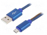Cable | USB 2.0 | USB A plug,USB B micro plug | gold-plated | 2m