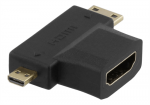 Adapter DELTACO HDMI-M/miniHDMI-F/microHDMI-F/HDMI-22G