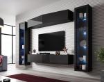 Cama Living room cabinet set VIGO SLANT 8 black/black gloss