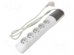 Plug socket strip: protective | Sockets: 5 | 230VAC | 10A | grey