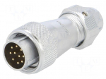 Connector: circular | plug | male | PIN: 10 | IP67 | WF16 | 5&divide;6.5mm | 5A