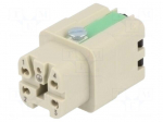 Connector: HDC | contact insert | female | 10A | 250V | Han&reg; A | PIN: 5