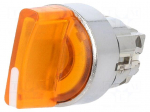 Switch: rotary | 22mm | Stabl.pos: 1 | orange | LED | IP66 | prominent