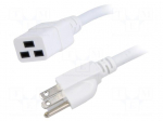 Cable | 3x14AWG | IEC C19 female,NEMA 5-15 (B) plug | PVC | 1.5m
