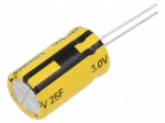 Supercapacitor | THT | 25F | 3VDC | -10&divide;30% | &Oslash;16.5x28.4mm | Pitch: 7.5mm