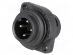 Connector: circular | socket | male | IP67 | PIN: 4(3+1) | 3+PE | 16A | 400V
