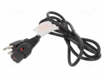 Cable | IEC C13 female,NEMA 5-15 (B) plug | 1.83m | black | 10A | 125V