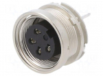 Connector: M16 | socket | female | PIN: 4 | 6A | 150V | THT | straight | IP40