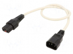 Cable | IEC C13 female,IEC C14 male | 0.5m | with IEC LOCK locking