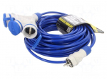 Extension lead | 3x1.5mm2 | 25m | PUR | blue | Sockets no: 3 | 16A