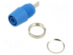 Laboratory connector: 4mm banana | socket | 1kV | 20A | blue | soldered