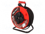 Extension lead | 3x1.5mm2 | 50m | rubber | black | Sockets no: 4 | reel