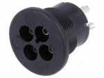 Connector: circular | socket | female | PIN: 4 | 3A | 250VAC | tinned