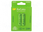Re-battery: Ni-MH | AA | 1.2V | 2450mAh | ReCyko | blister | Ready2Use