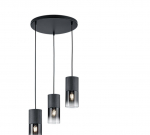 Trio Robin piekarama lampa 3-pc E27 matt black/smoke brushed steel 310630332 4017807435696
