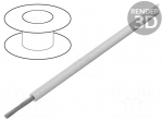 Wire | stranded | Cu | 30AWG | PFA | white | 600V | 30.5m | 1x30AWG | 100ft