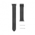 Strap Connect  20mm Silicone Leather Watch Straps with Magnetic Black