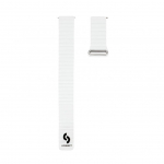 Strap Connect  20mm Flat head Leather - Silicone Loop Magnetic Watch Strap (130mm M/L) White