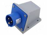 Connector: AC supply | socket | male | 16A | 230V | IEC 60309 | IP44 | blue