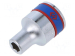 Socket spanner | HEX 7mm | 1/2" | Socket bit length: 38mm | short
